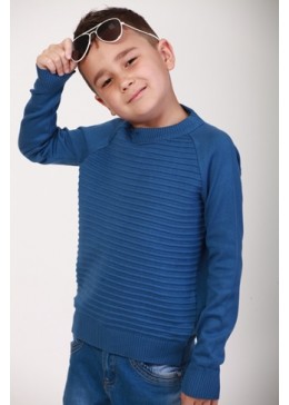 Tophat синий хлопковый свитер для мальчика 170513